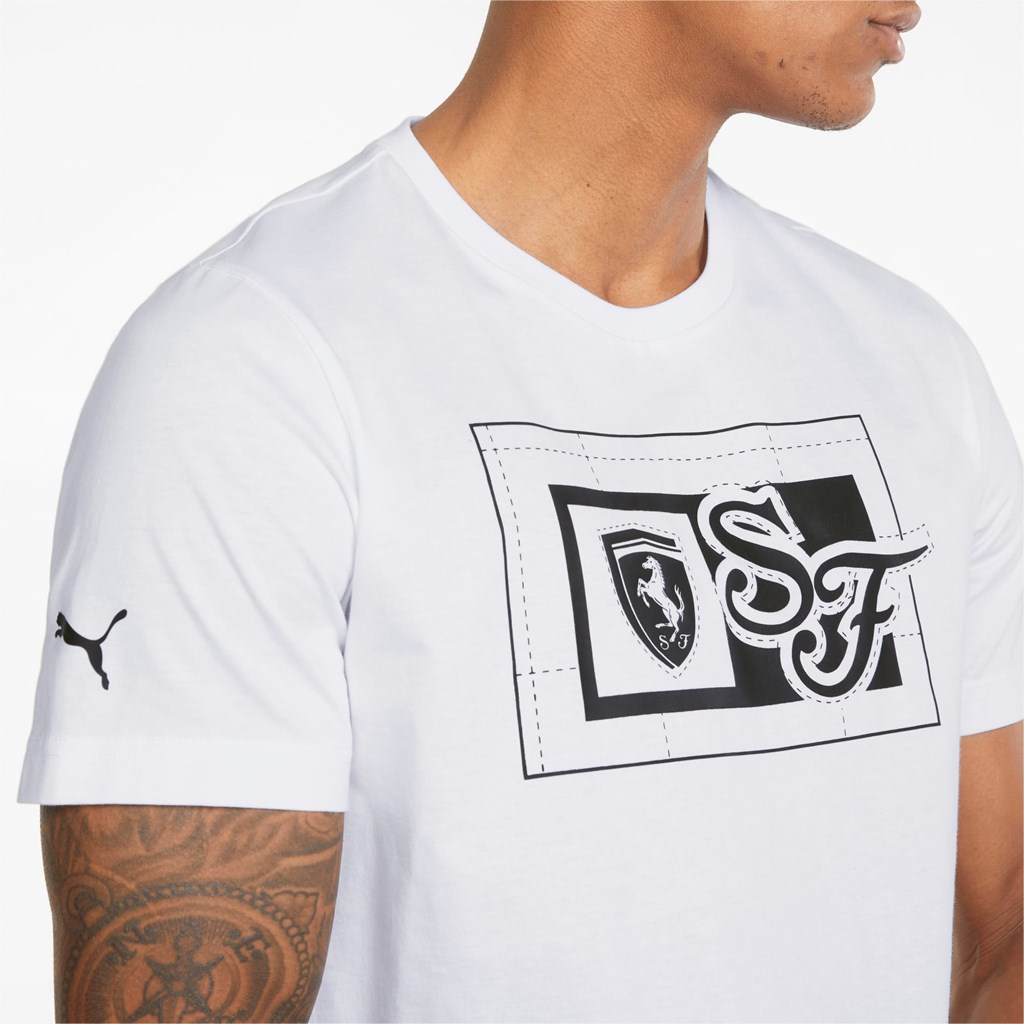 White Puma Scuderia Ferrari Race Graphic Men's Tee | 2859LGDUP