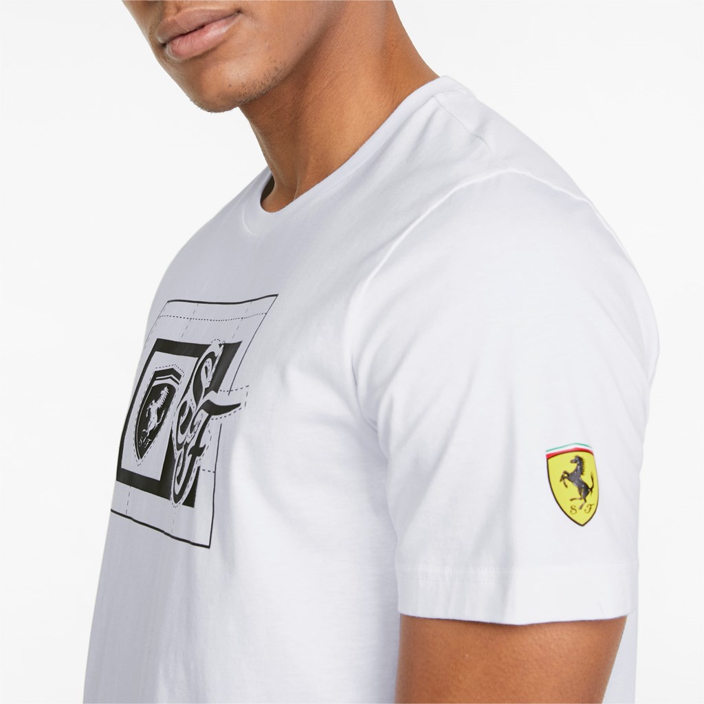 White Puma Scuderia Ferrari Race Graphic Men's Tee | 2859LGDUP