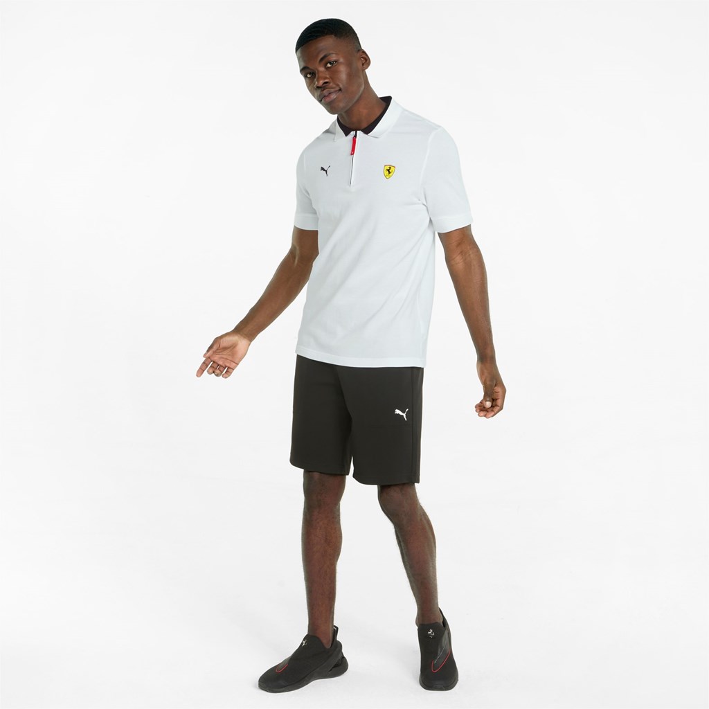 White Puma Scuderia Ferrari Race Men's Polo Shirt | 0541HDNTW