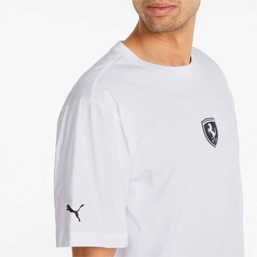 White Puma Scuderia Ferrari Race Statement Men's Tee | 4736YBSOC