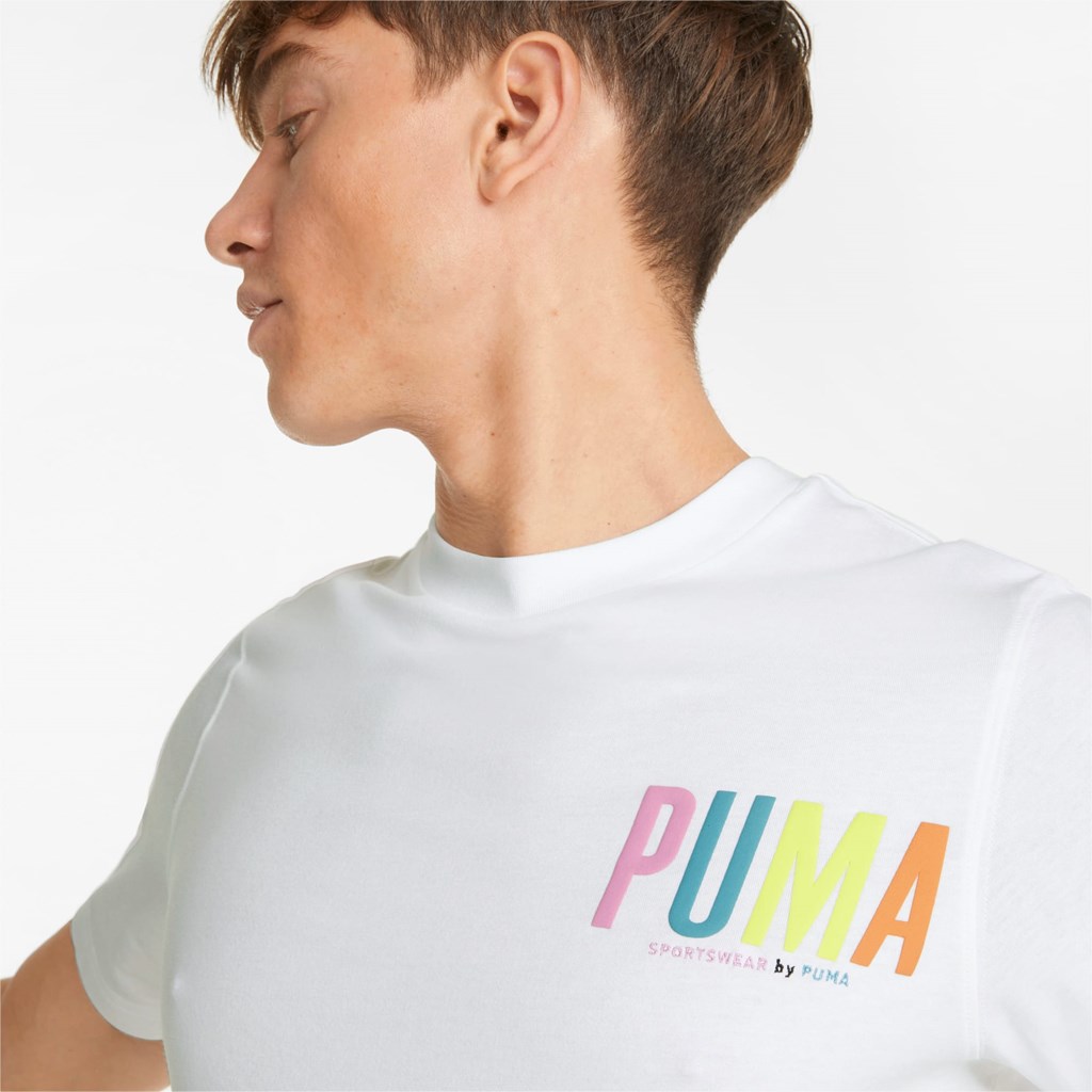 White Puma Sportswear by PUMA Graphic Men's Tee | 3826RPKLO