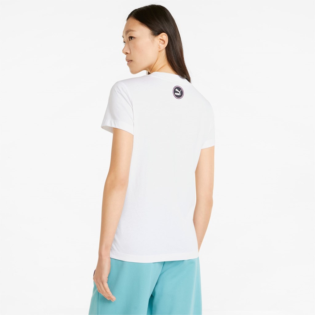 White Puma Sportswear by PUMA Graphic Women's Tee | 1672VMJCK