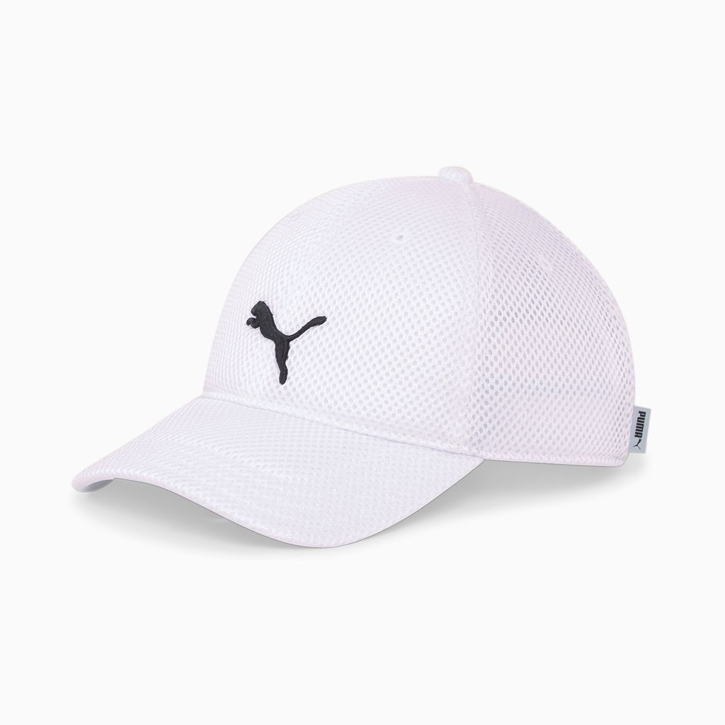 White Puma Training Mesh Running Men\'s Cap | 8174QWCSM