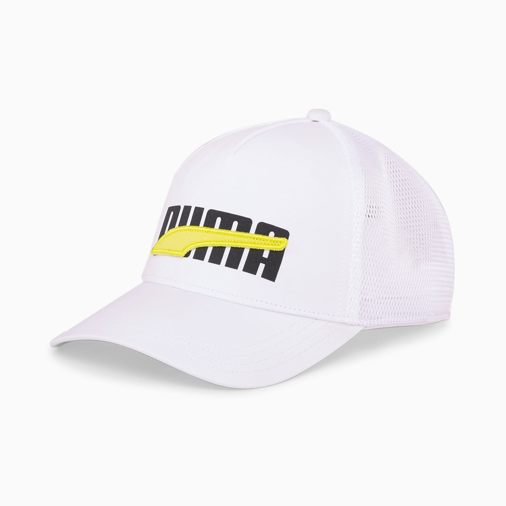 White Puma Trucker Women\'s Cap | 8723KNVIT