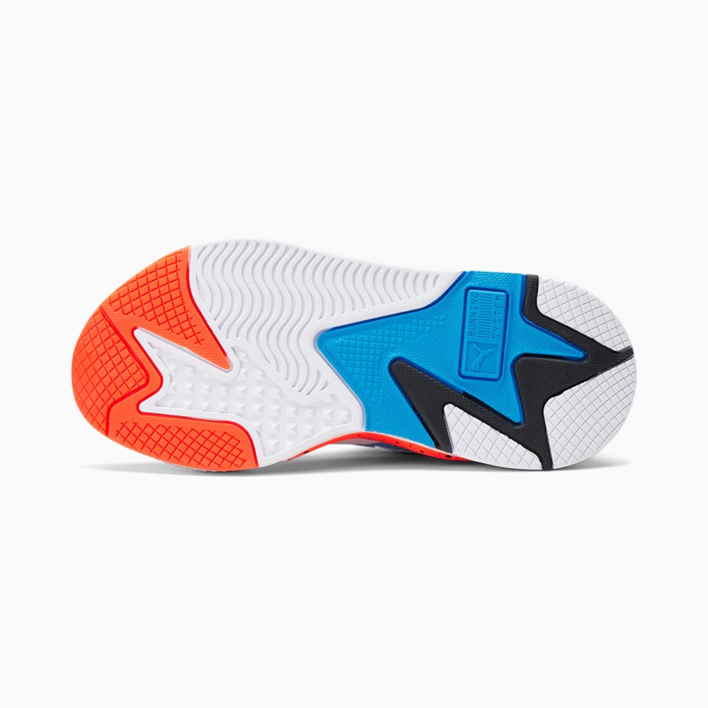 White / Red Blast / Luminous Blue Puma RS-X Airbrush JR Boys' Sneakers | 8651LKJTW