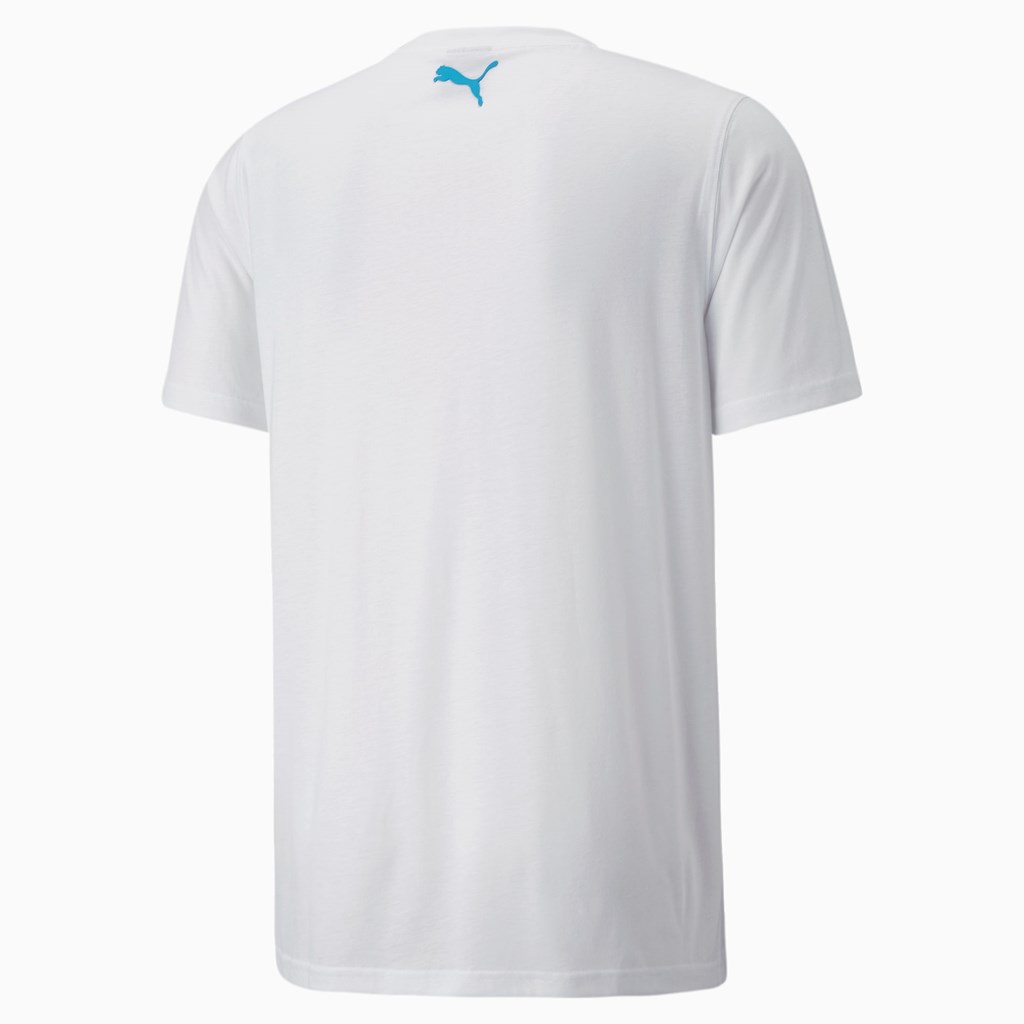 White / Sailing Blue Puma All Tournament Basketball Men's Tee | 7326IUCOM