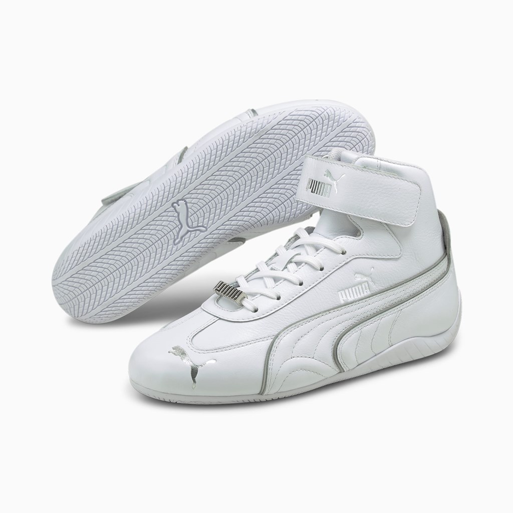 White Silver Puma Speedcat Mid LS Metallic  Women's Sneakers | 2318SDZXH