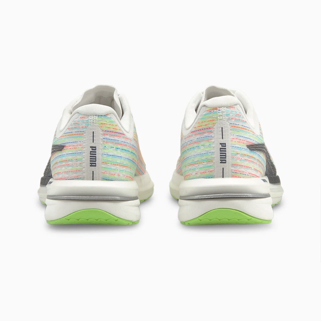 White / Spellbound / Green Glare Puma Velocity Nitro Spectra Running Women's Sneakers | 1875KLIRD