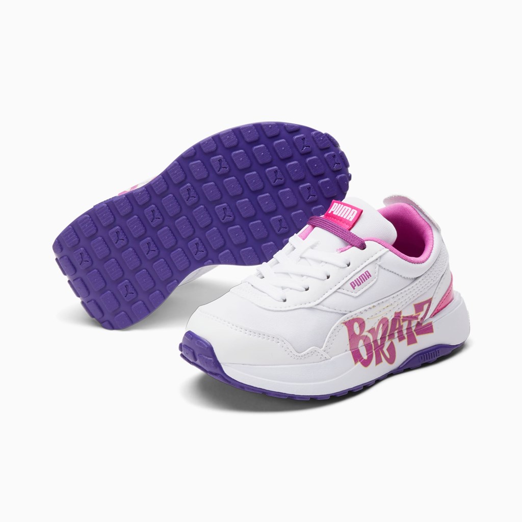 White / Spring Crocus Puma Puma X Bratz Cruise Rider Little Girls' Basketball Shoes | 2718KRLIV