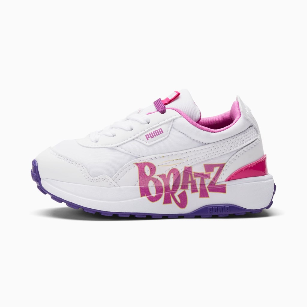 White / Spring Crocus Puma Puma X Bratz Cruise Rider Little Girls\' Basketball Shoes | 2718KRLIV