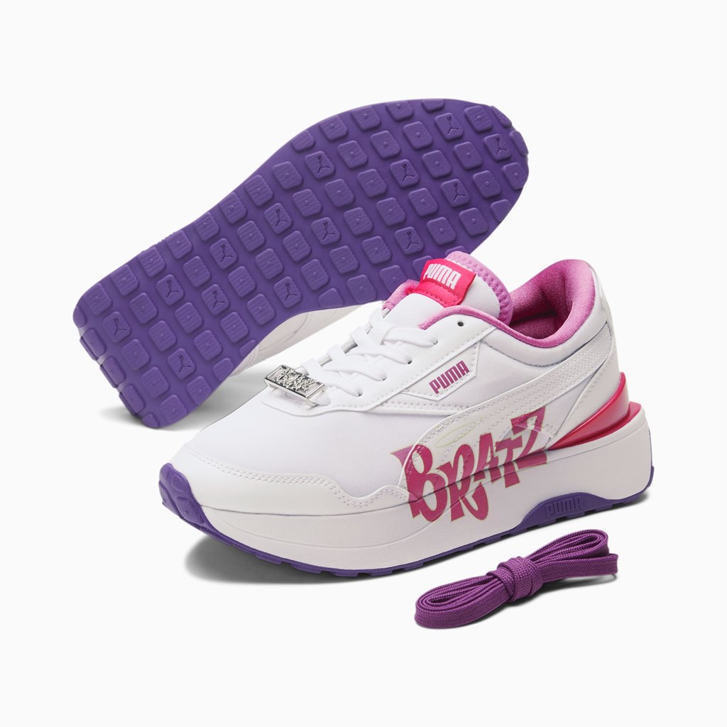 White / Spring Crocus Puma Puma X Bratz Cruise Rider Jr Girls' Sneakers | 8079RDOWJ