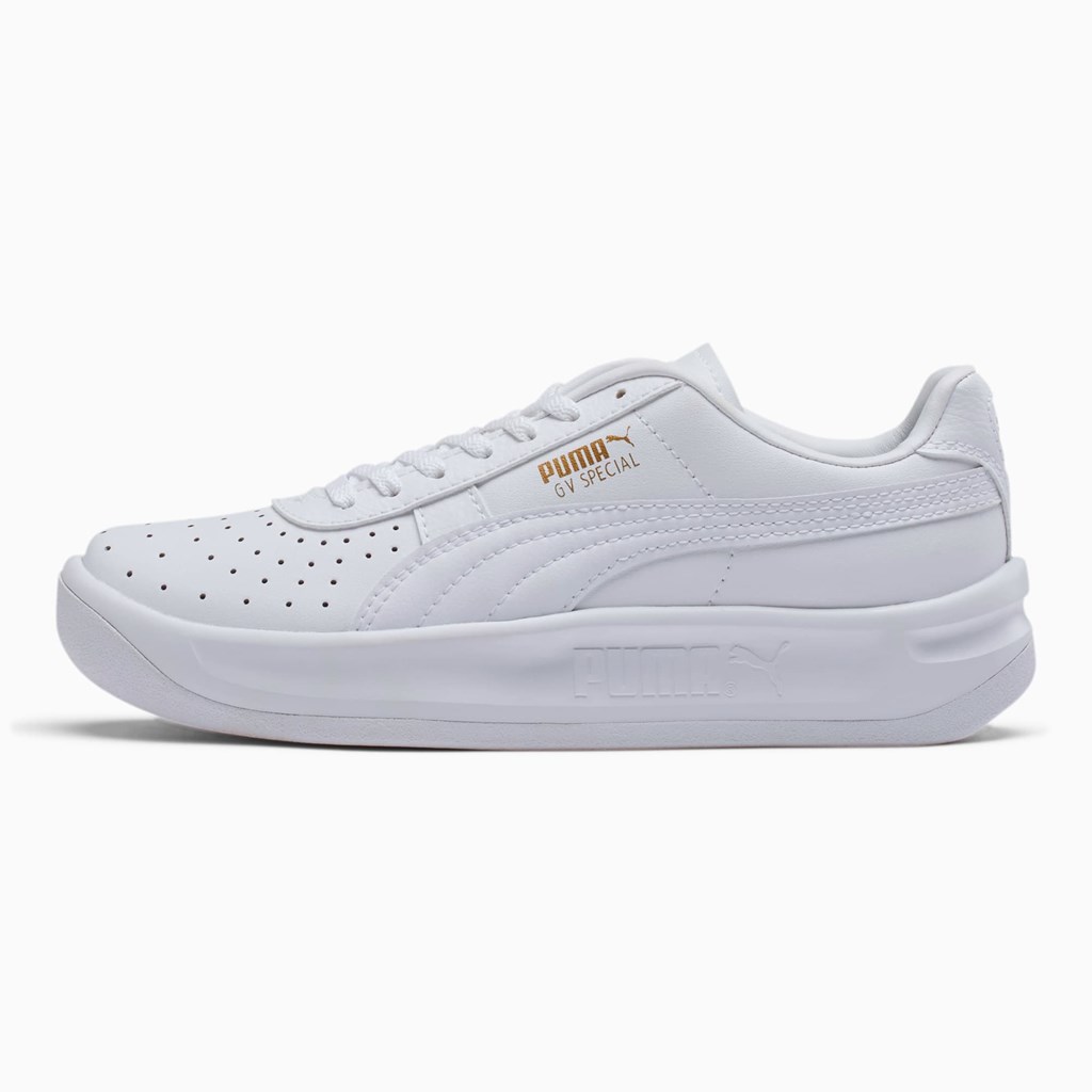 White / Team Gold Puma GV Special JR Girls\' Sneakers | 1834QTNPD