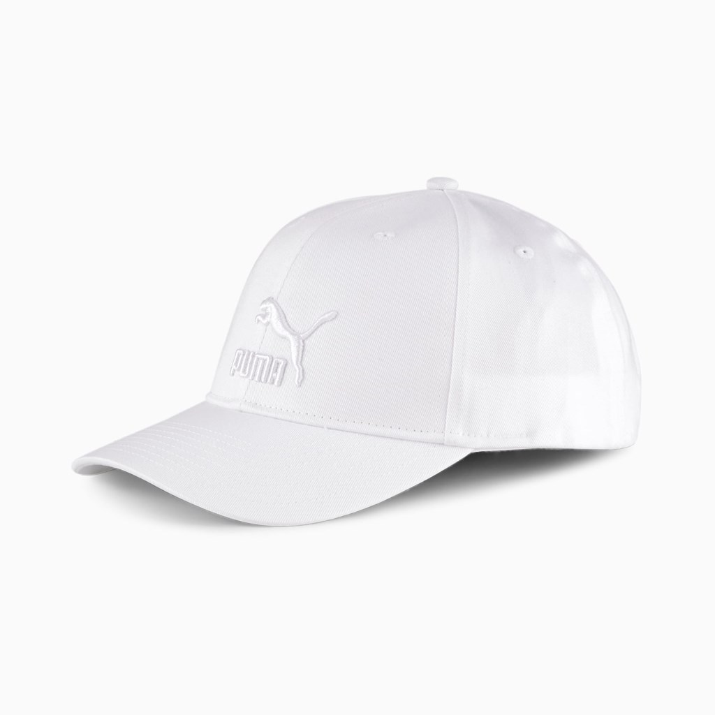 White / White Logo Puma Archive Logo Baseball Men\'s Cap | 1096YVKQJ