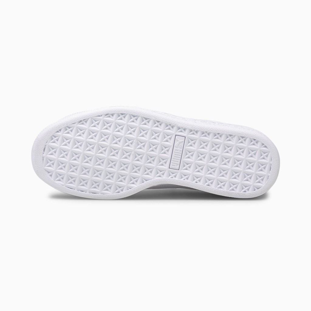 White / White Puma Basket Classic XXI JR Boys' Sneakers | 3657NUOFA