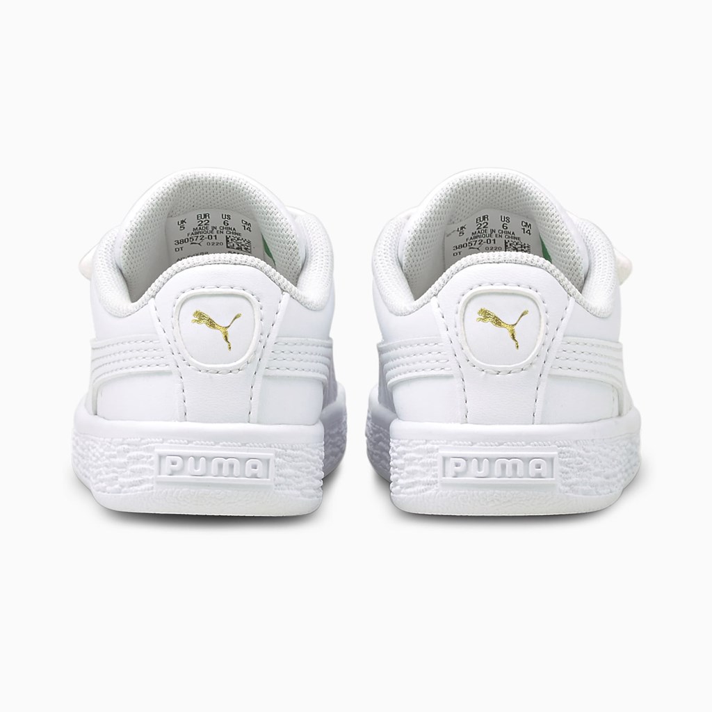 White / White Puma Basket Classic XXI Toddler Boys' Sneakers | 3056QUILD