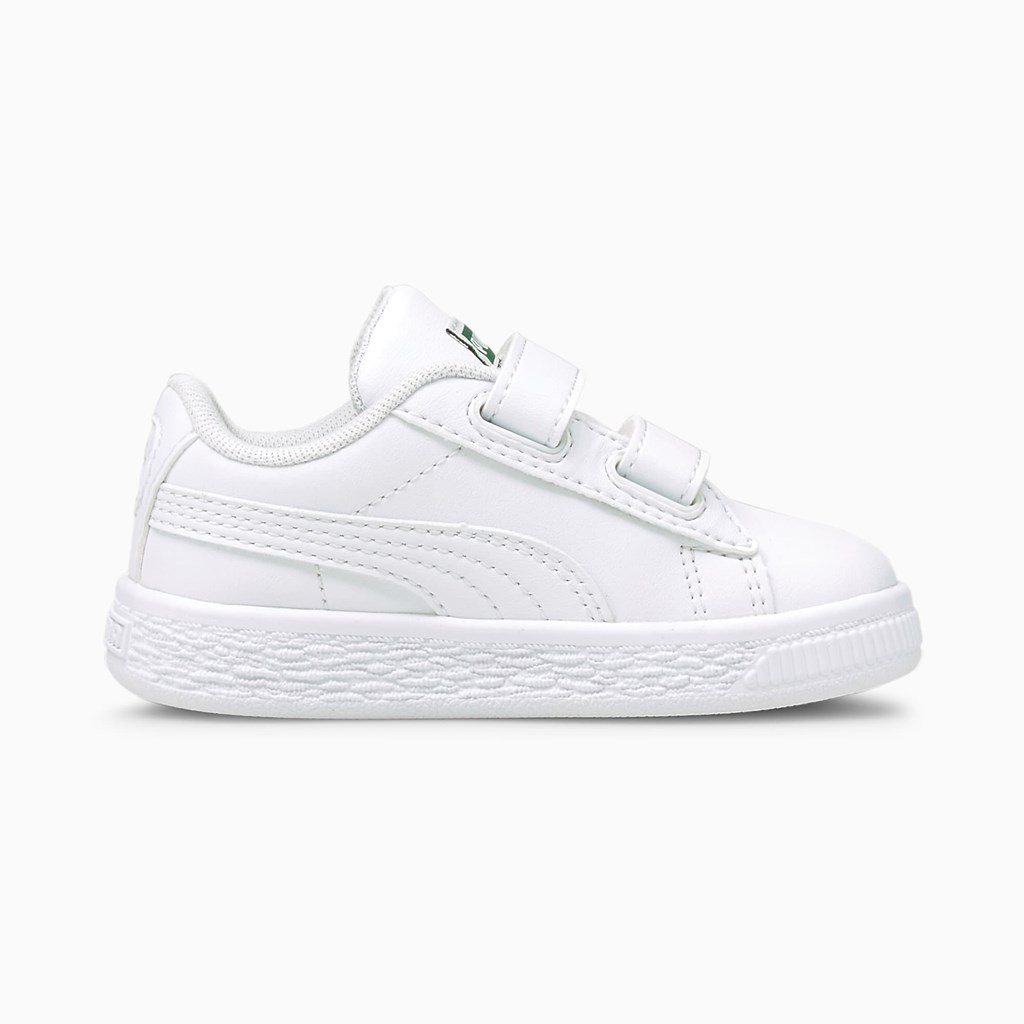 White / White Puma Basket Classic XXI Toddler Boys' Sneakers | 3056QUILD