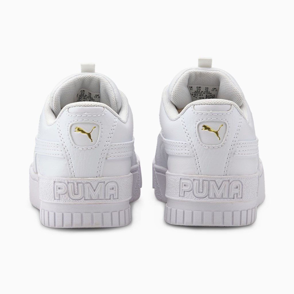 White / White Puma Cali Sport Little Girls' Sneakers | 1364BZXQK