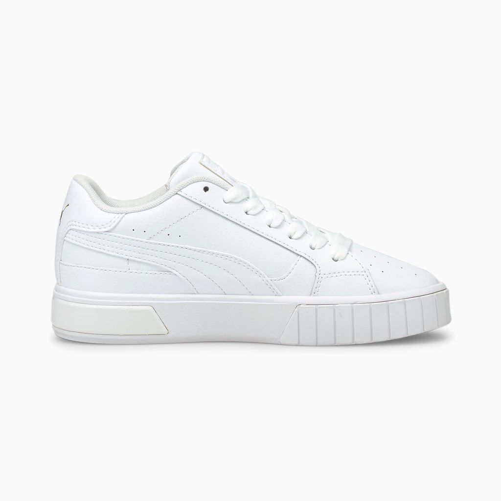 White / White Puma Cali Star Jr Girls' Sneakers | 4952HOLCZ