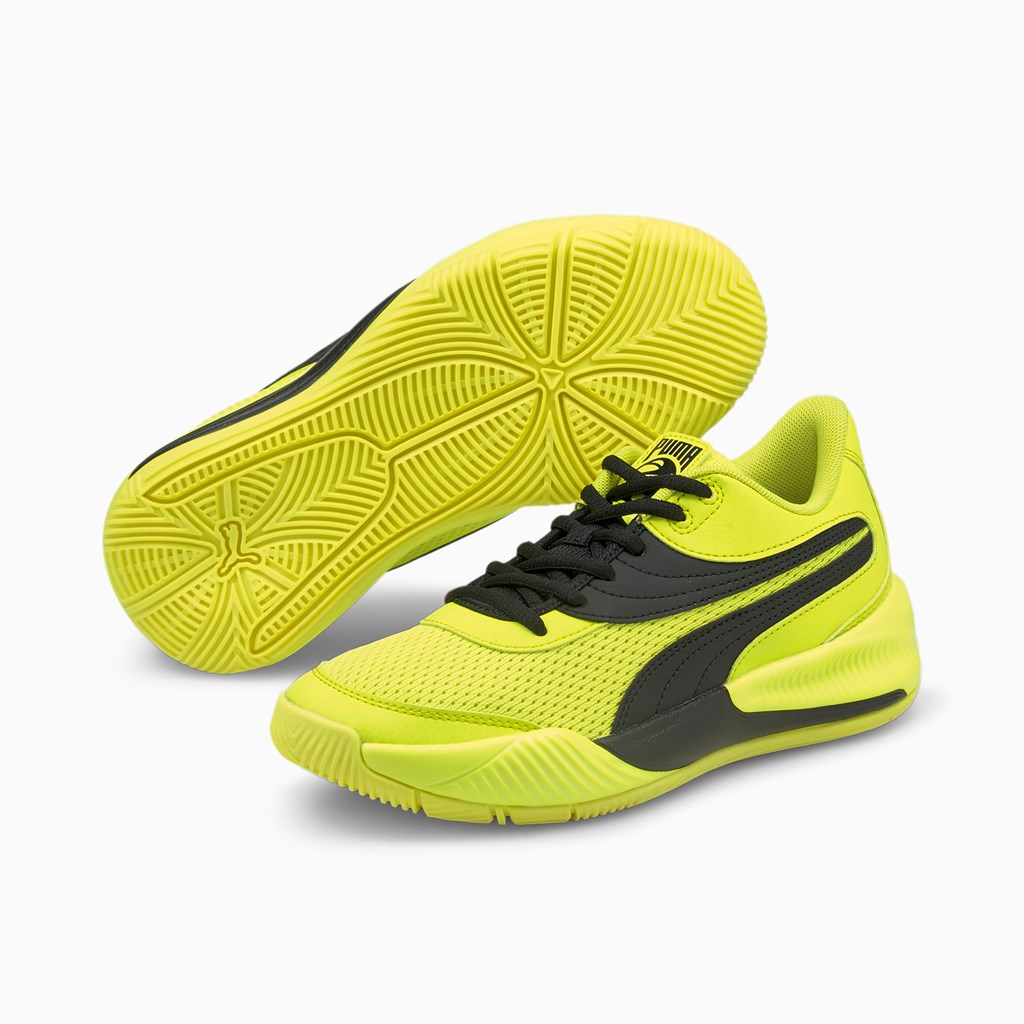 Yellow Glow / Black Puma Triple Basketball Jr Girls' Basketball Shoes | 3602SNVPF