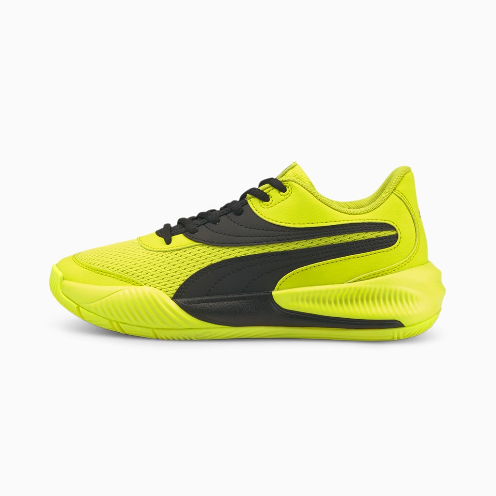 Yellow Glow / Black Puma Triple JR Boys\' Basketball Shoes | 3079XDZYM