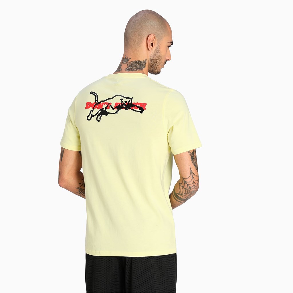 Yellow Pear Puma Scouted Basketball Men's Tee | 9413RDGXZ