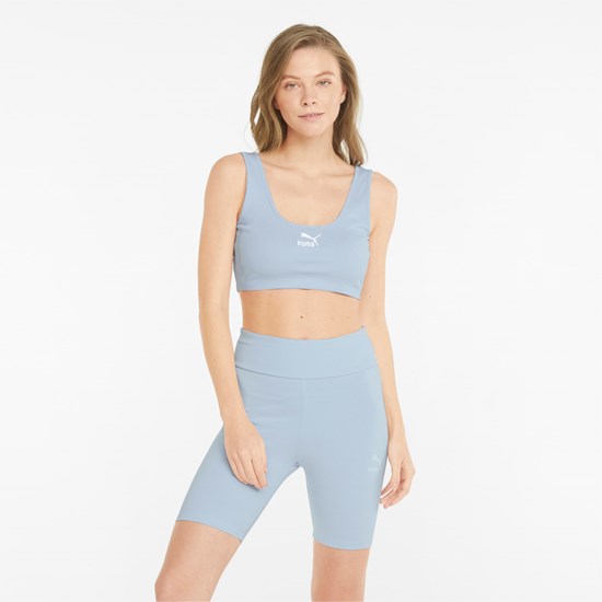 Arctic Ice Puma Classics Ribbed Crop Women's Top | 1784SHFKX