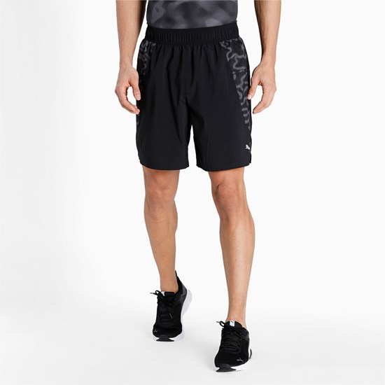 Black / Asphalt Puma Graphic 7 Running Men's Shorts | 1584QWGSF