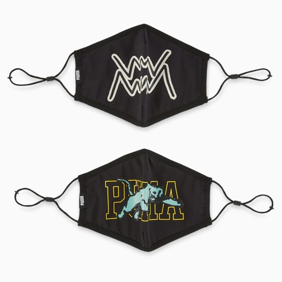 Black / Basketball Puma PUMA Face Mask (Set of 2) Men's Mask | 7569GATMK