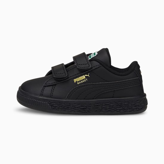 Black / Black Puma Basket Classic XXI Toddler Girls' Sneakers | 0563BWIMR