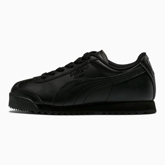 Black / Black Puma Roma Basic Little Boys' Sneakers | 9285MVUQN