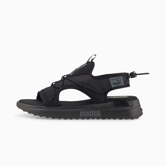 Black / Dark Slate Puma Surf Men's Sandals | 7612PJURL