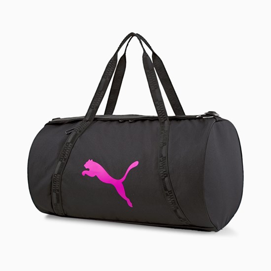 Black / Deep Orchid Puma Essentials Training Barrel Women's Bag | 6075DCXZB