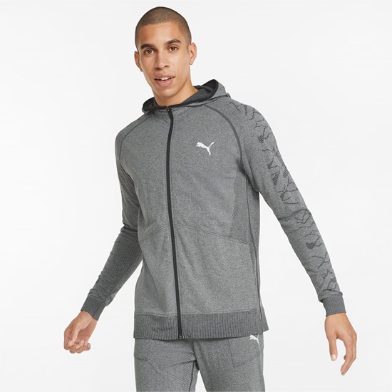 Black / Heather Puma evoKNIT Training Men's Jacket | 1472TWIDQ