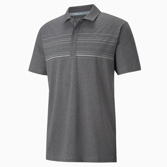 Black Heather / QUIET SHADE Puma MATTR Hazard Men's Polo | 9847UHQBD