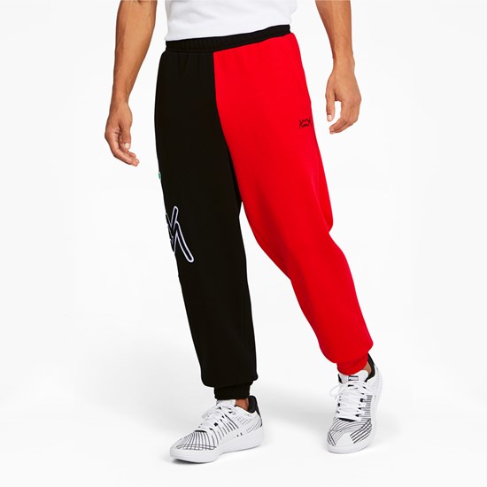 Black / High Risk Red Puma Combine Basketball Men's Pants | 0241SWQMF