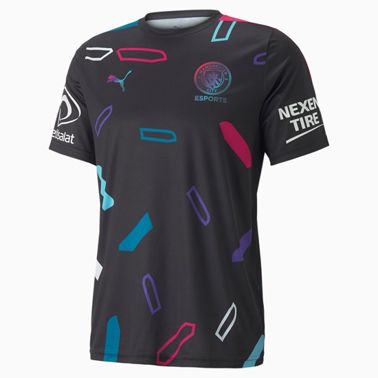 Black / Ocean Depths Puma Man City Replica Esports Men's Jersey | 7095PAQCU