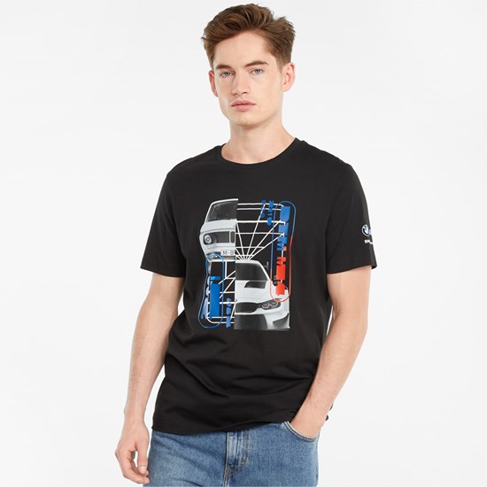 Black Puma BMW M Motorsport Car Graphic Men's Tee | 4753UDBOA