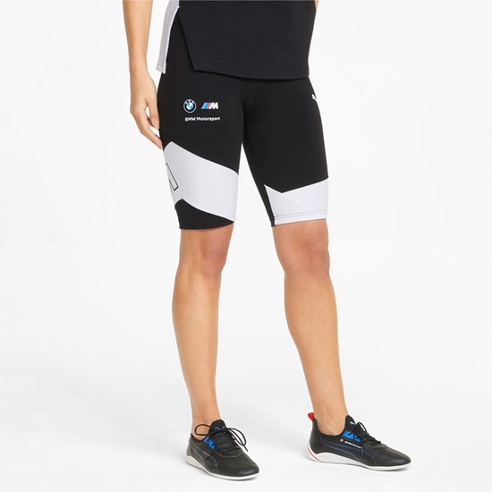 Black Puma BMW M Motorsport Statement Short Women's Leggings | 5048IAHPJ