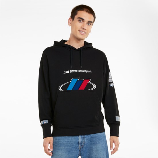 Black Puma BMW M Motorsport Street Men's Hoodie | 8701OAWJK