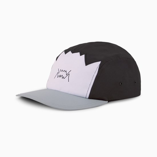 Black Puma Basketball Five-Panel Men's Cap | 4503RCEAO