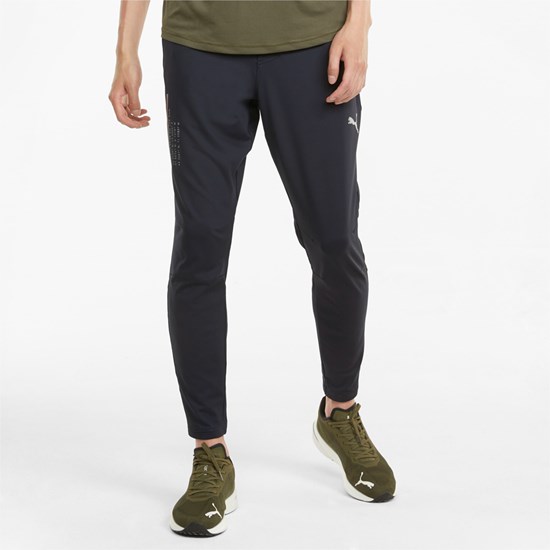 Black Puma COOLADAPT Tapered Running Men's Pants | 6823QVOCD