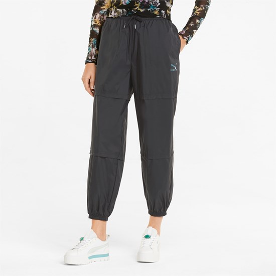 Black Puma Crystal Galaxy Woven Women's Pants | 2430NMUDK