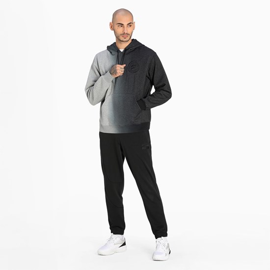 Black Puma First Pick Basketball Men's Hoodie | 8297DZNBK