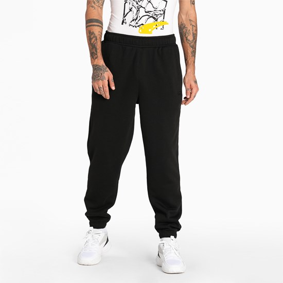 Black Puma First Pick Basketball Men's Pants | 4609HBDKI