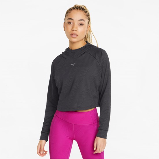 Black Puma Flawless Pullover Training Women's Hoodie | 5672YCIBW