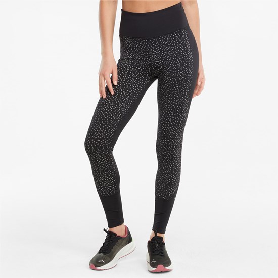 Black Puma High Waist Full-Length Running Women's Leggings | 8567KRTPE