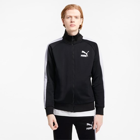 Black Puma Iconic T7 Track Men's Jacket | 9052SZNLA