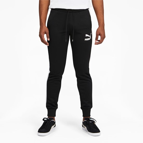 Black Puma Iconic T7 Track Men's Pants | 6154LMVPR