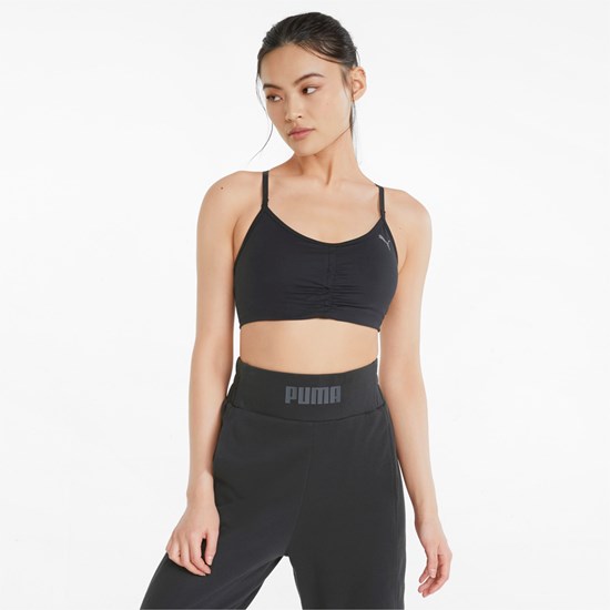 Black Puma Low Impact Studio Training Women's Sports Bra | 6093CQDAY