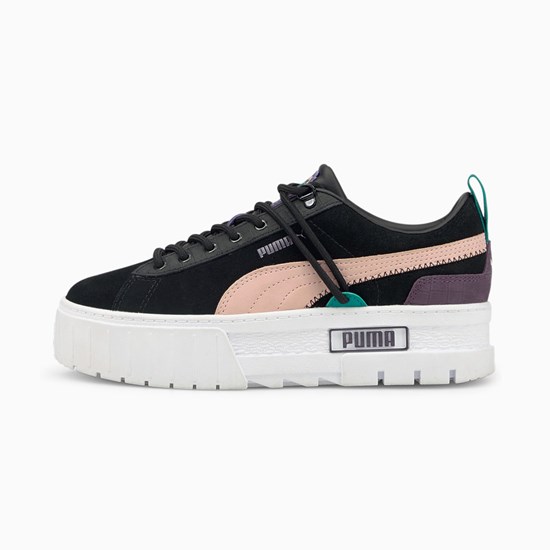 Black Puma Mayze Bright Heights Women's Sneakers | 5294GMQOW